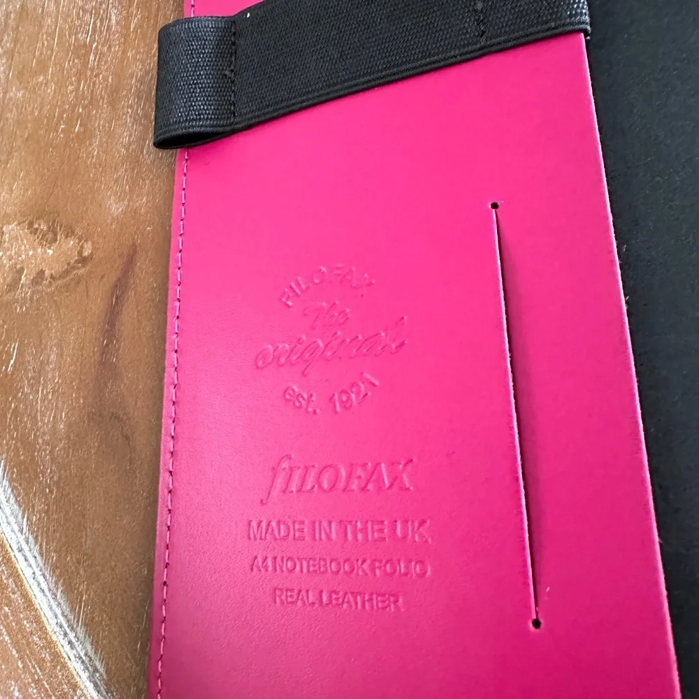 SALE - FILOFAX A4 Leather Folio -Raspberry